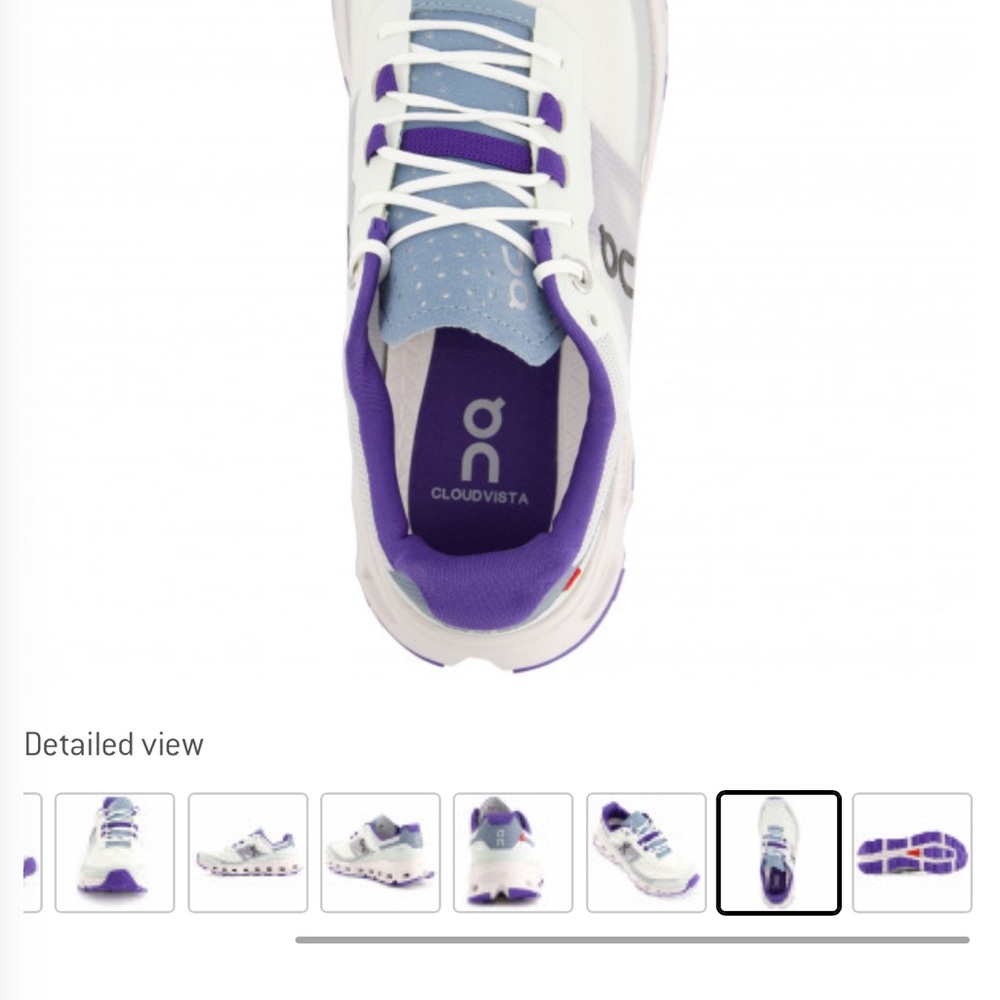 On Running Cloudnova Women's White & Purple Running Shoe - Picture 7 of 16